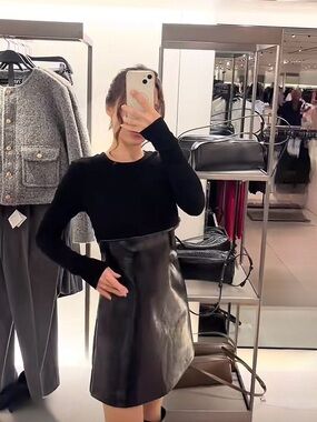 Zara Leather Dress (Small)